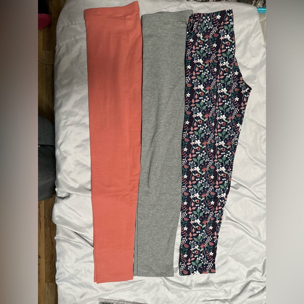 Member's Mark Girls' Cotton Stretch Ankle Length Leggings, 3-Pack - Picture 2 of 2